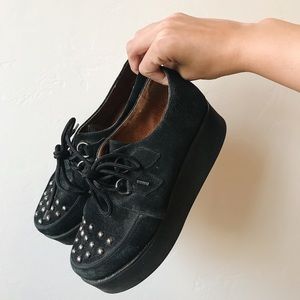 Topshop Black Suede Creepers
